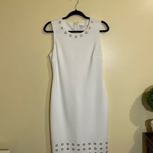 Women’s Calvin Klein White & Gold Dress